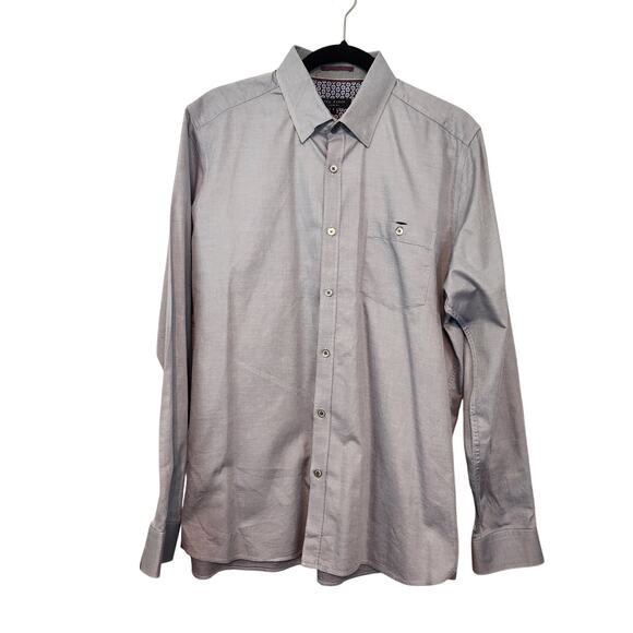 Ted Baker London Lavender Mini Dotted Button Down Dress Shirt Men's 5 (XL) - Picture 1 of 7
